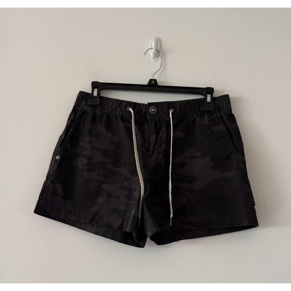 Vuori Ripstop Black Camo Drawstring Athletic Utility Outdoor Shorts Size S - Picture 2 of 4